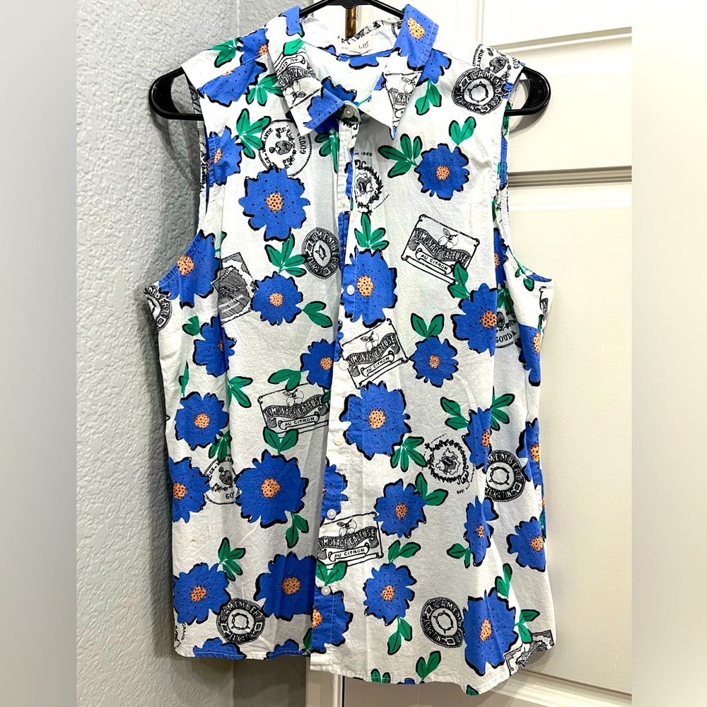 Maison Jules button down sleeveless top